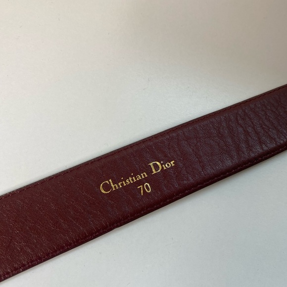 Vintage Christian Dior Burgundy Bordeaux Deep Red 100% AUTHENTIC Leather Belt. - Picture 4 of 10
